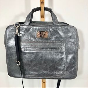 Rebecca Minkoff grey leather laptop bag/briefcase